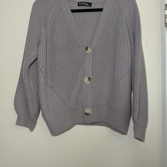 Sweaters - Women's Purple Button-Up Sweater